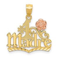 14k Yellow and Rose Gold #1 MADRE Pendant-C2988