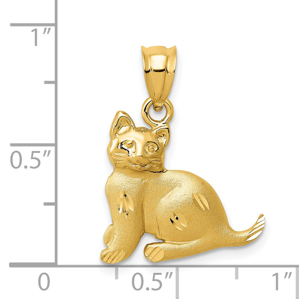14k Cat Charm-C30