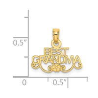 14k BEST GRANDMA with Flower Charm-C3006