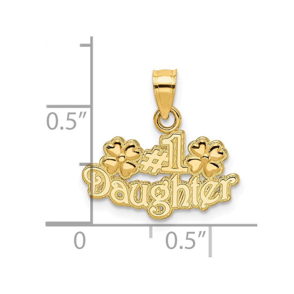 14k #1 DAUGHTER with Flowers Charm-C3013