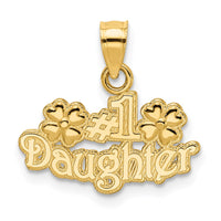 14k #1 DAUGHTER with Flowers Charm-C3013