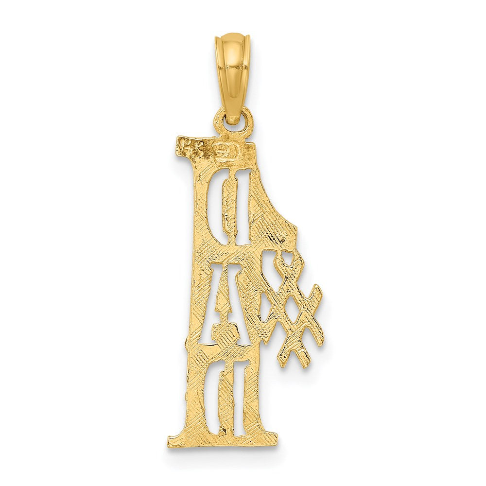 14k #1 DAD Cut-out Vertical Charm-C3015