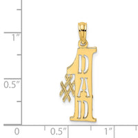 14k #1 DAD Cut-out Vertical Charm-C3015