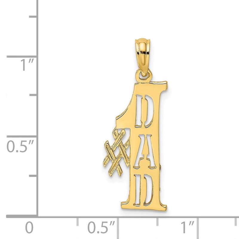 14k #1 DAD Cut-out Vertical Charm-C3015