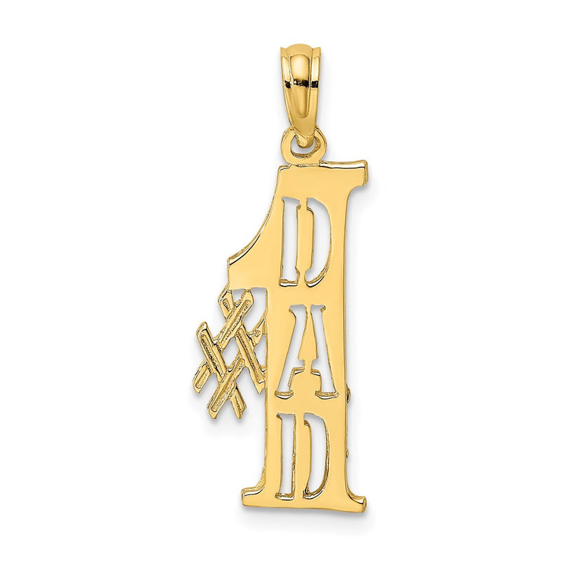 14k #1 DAD Cut-out Vertical Charm-C3015