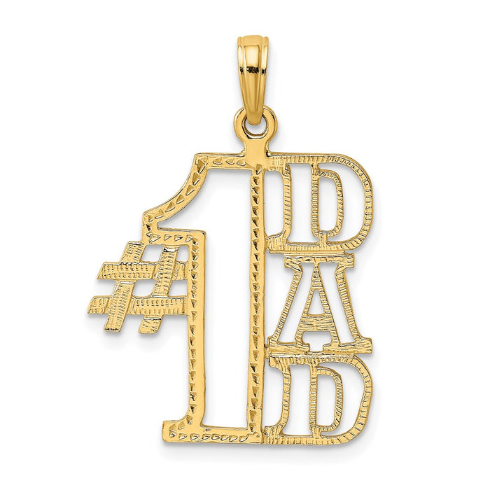 14k #1 DAD Cut-out Charm-C3017