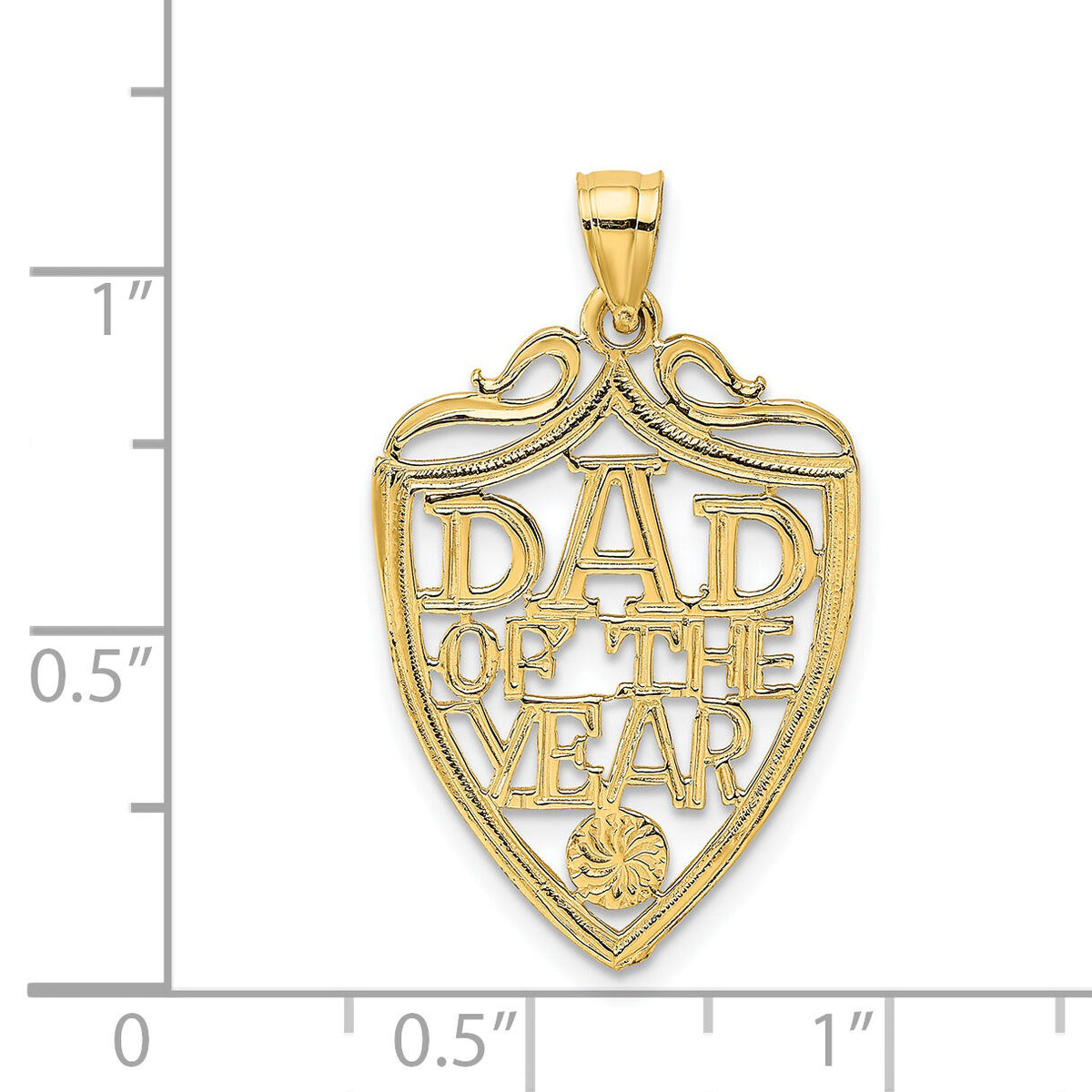 14k DAD OF THE YEAR PLAQUE Charm-C3018