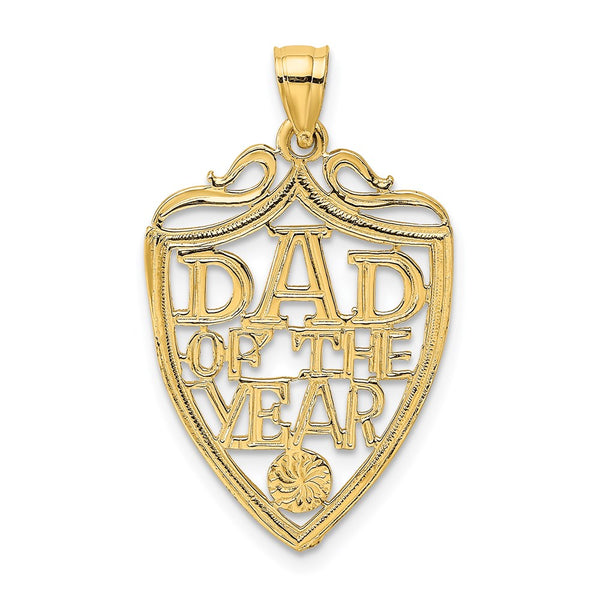 14k DAD OF THE YEAR PLAQUE Charm-C3018
