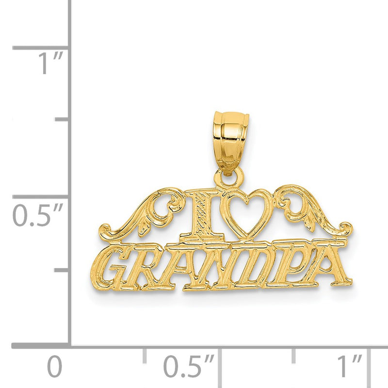 14k I HEART GRANDPA Charm-C3021