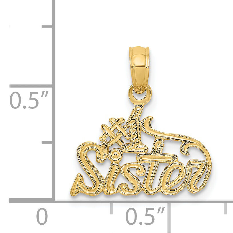 14k #1 SISTER Pendant-C3025