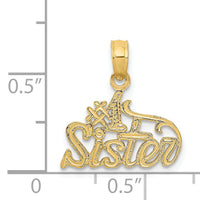14k #1 SISTER Pendant-C3025