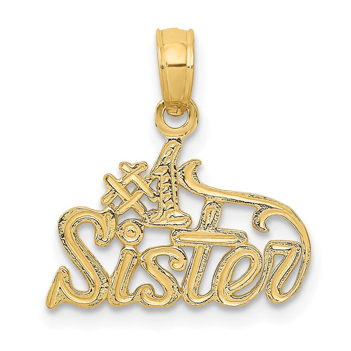 14k #1 SISTER Pendant-C3025