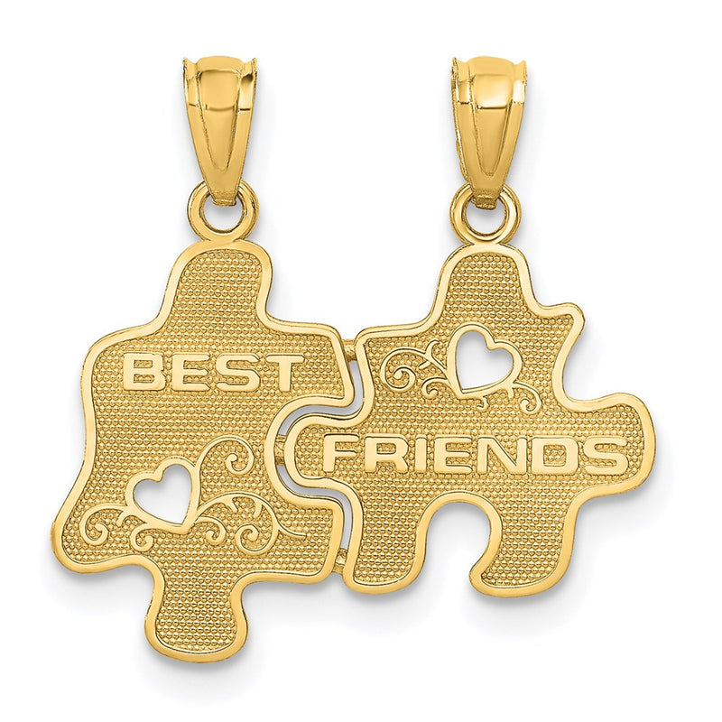 14k BEST FRIENDS Puzzle Pieces Break-apart Pendant-C3026