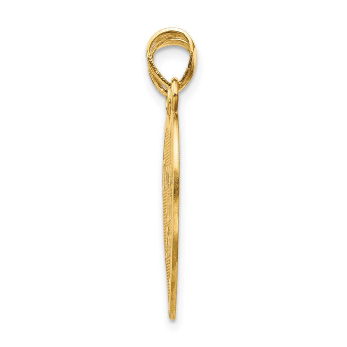 14k Reversible FOREVER AND EVER Break-apart Heart Pendant-C3029