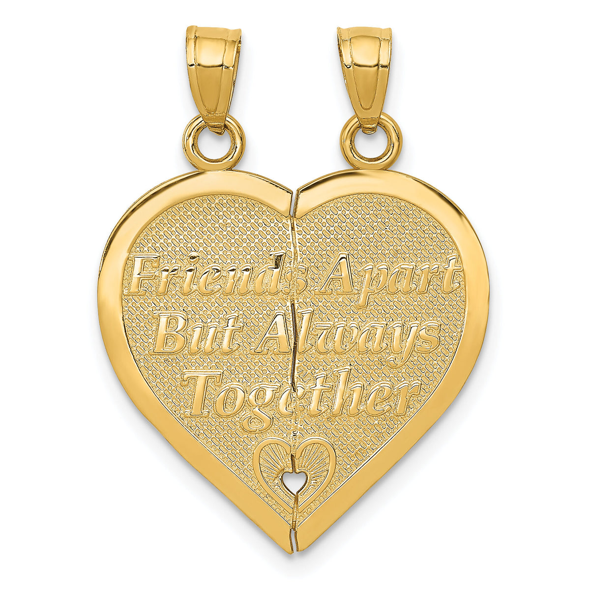 14k Reversible FOREVER AND EVER Break-apart Heart Pendant-C3029