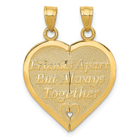 14k Reversible FOREVER AND EVER Break-apart Heart Pendant-C3029