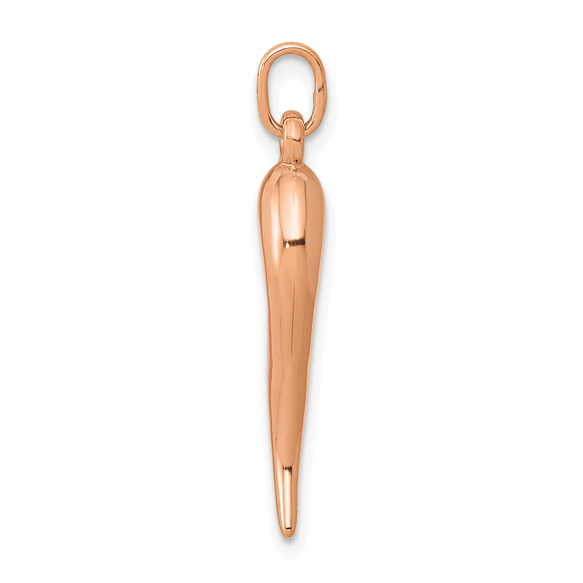 14k Rose Gold 3D Italian Horn Charm-C3040R