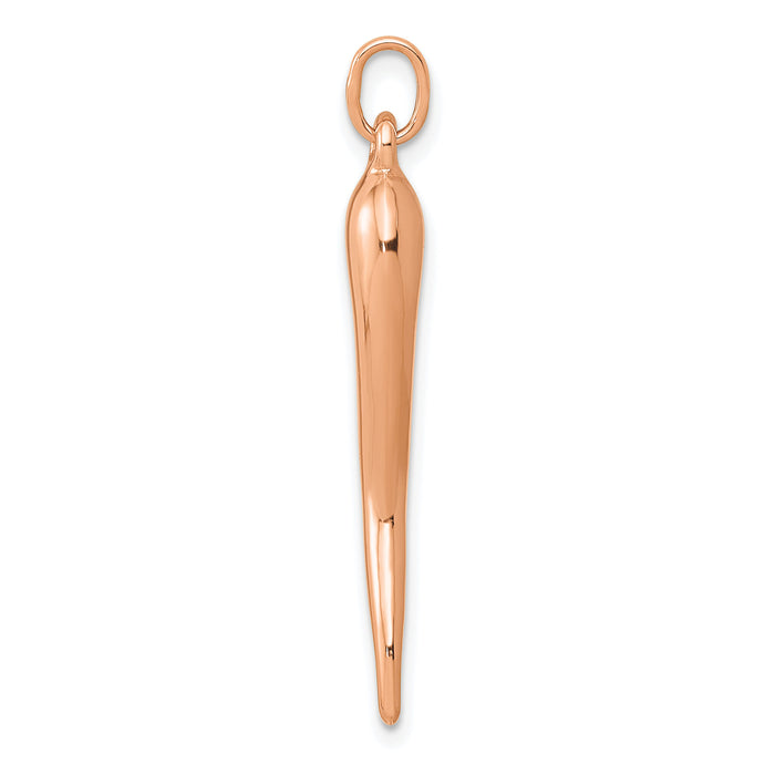14k Rose Gold Italian Horn Charm-C3041R