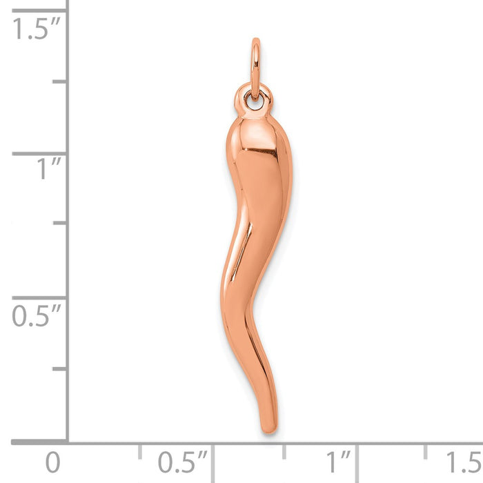 14k Rose Gold Italian Horn Charm-C3041R
