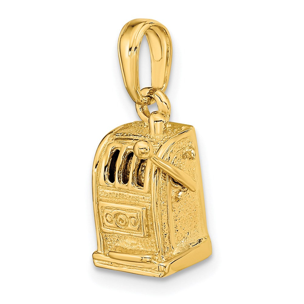 14k 3-D Moveable Slot Machine Pendant-C3042