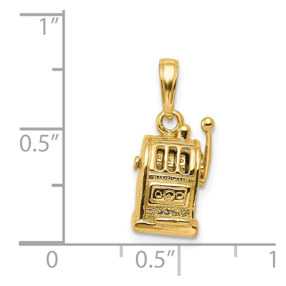 14k 3-D Moveable Slot Machine Pendant-C3042
