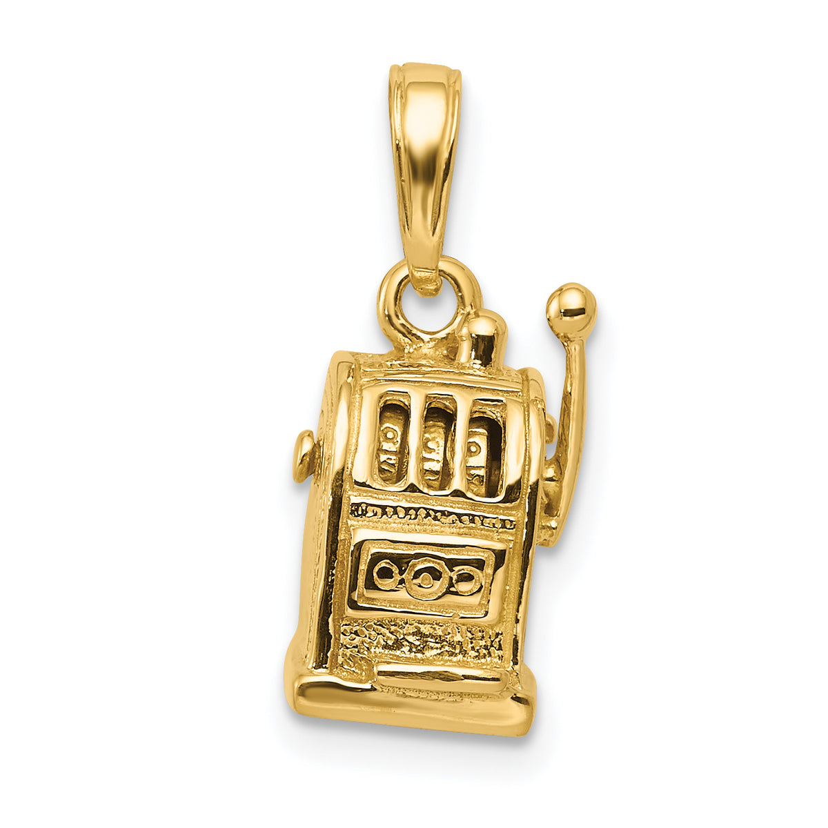 14k 3-D Moveable Slot Machine Pendant-C3042