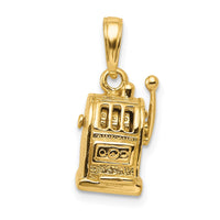 14k 3-D Moveable Slot Machine Pendant-C3042