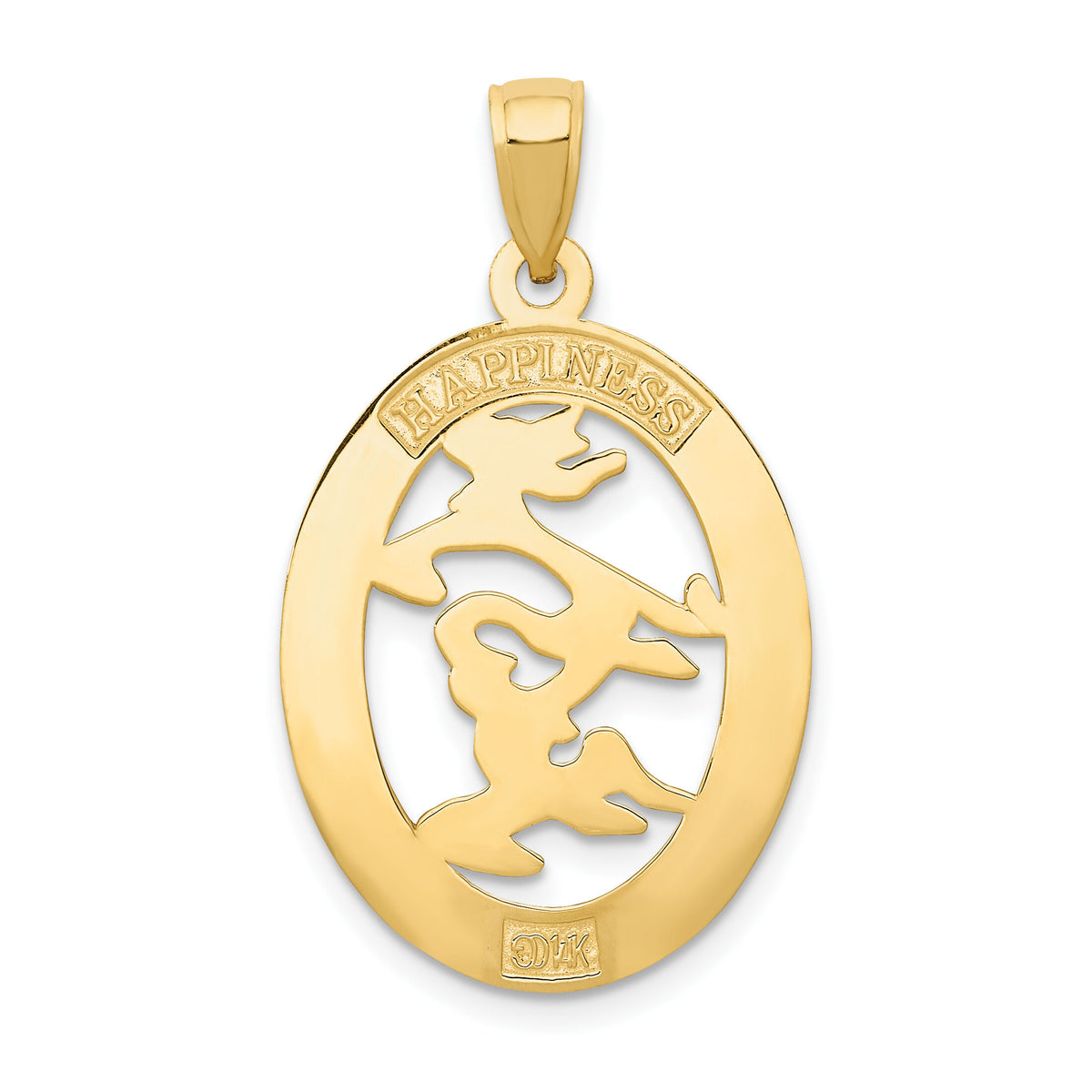 14k Chinese Happiness Symbol in Oval Frame Pendant-C3044