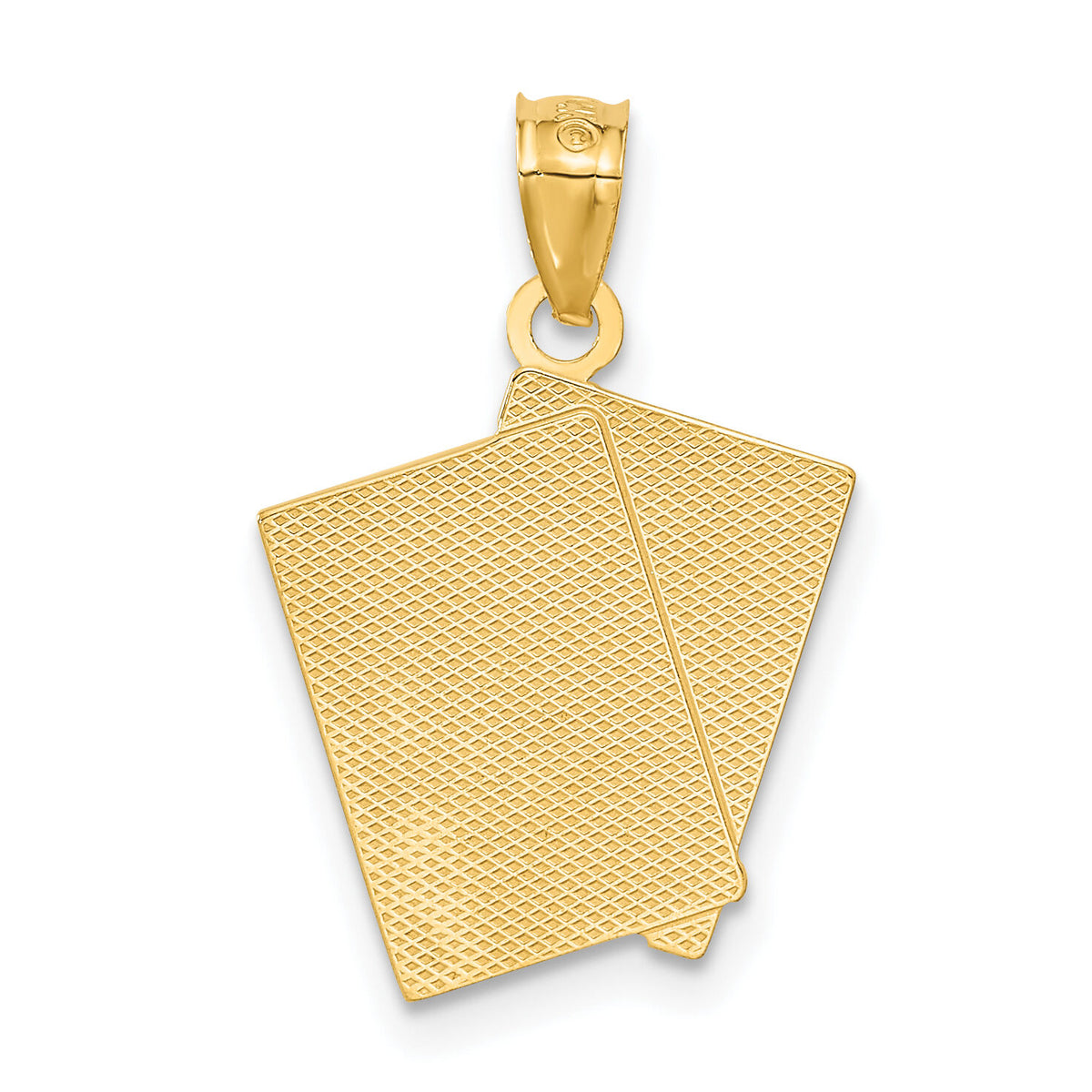 14k Ace of Hearts and King of Hearts ALL IN! Cards Pendant-C3046