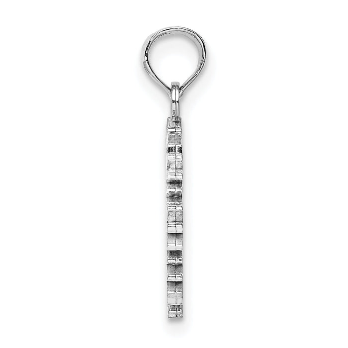 14k White Gold Snowflake Pendant-C3062W