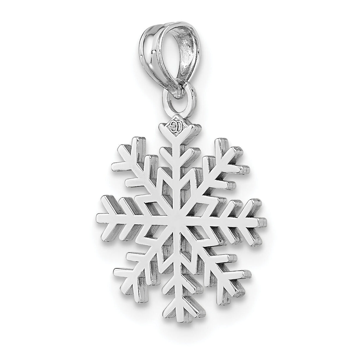 14k White Gold Snowflake Pendant-C3062W