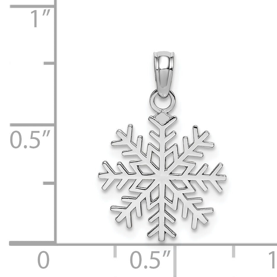 14k White Gold Snowflake Pendant-C3062W
