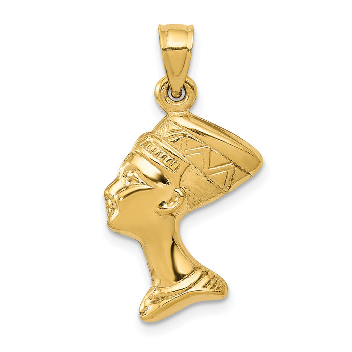 14k 3-D Nefertiti Pendant-C3068