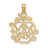 14k NEW YORK in Apple Cut-out Charm-C3071