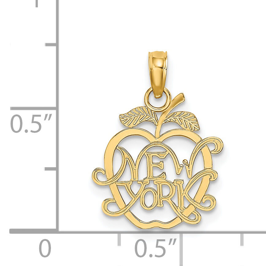 14k NEW YORK in Apple Cut-out Charm-C3071
