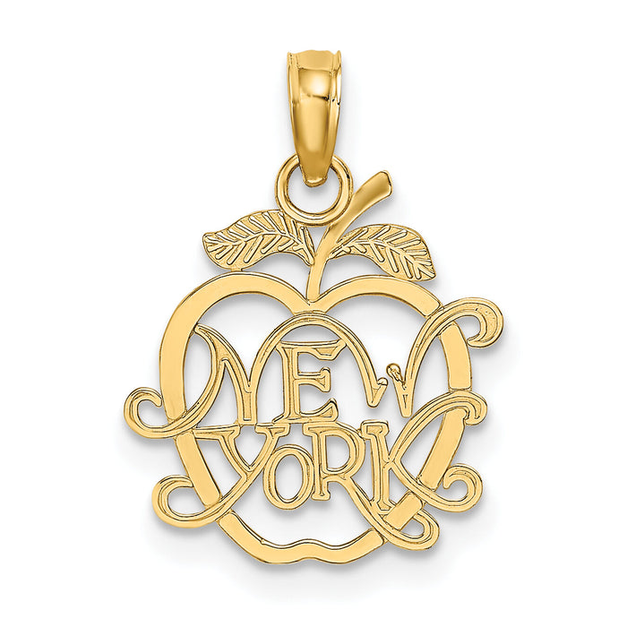 14k NEW YORK in Apple Cut-out Charm-C3071