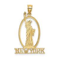 14k Cut-out NEW YORK w/Statue of Liberty Charm-C3073