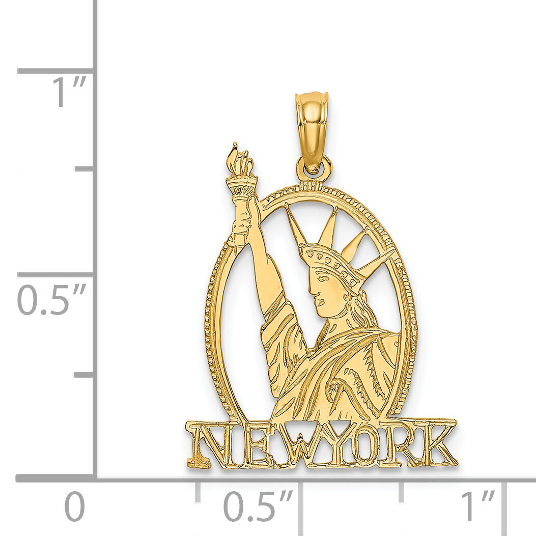 14k Cut-out NEW YORK w/Statue of Liberty Charm-C3074