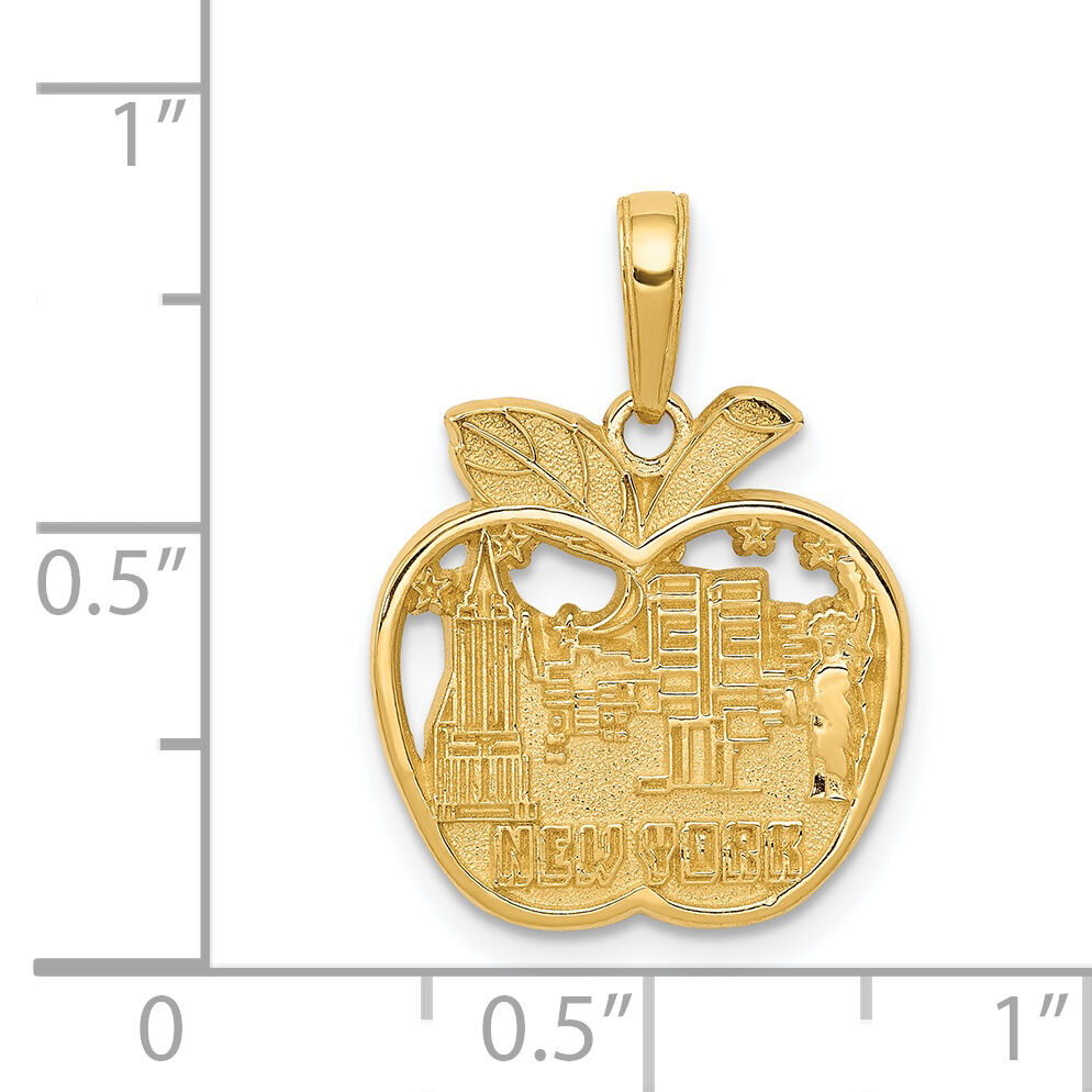 14k NEW YORK City Skyline in Apple Pendant-C3076