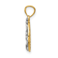 14k Two-tone Lady Liberty on American Flag Disk Pendant-C3079