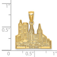 14k Cut-out New York Skyline with Taxi Charm-C3082