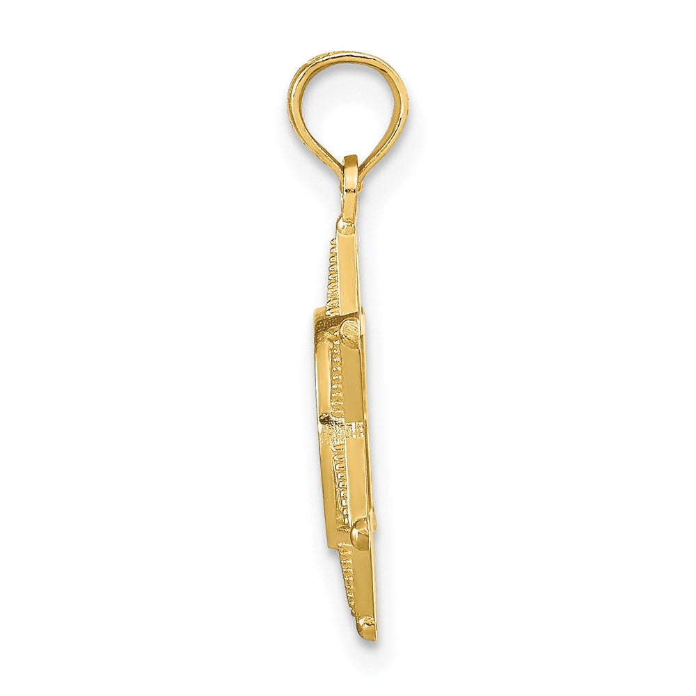 14k DEPUTY SHERIFF Badge with Bear Pendant-C3098