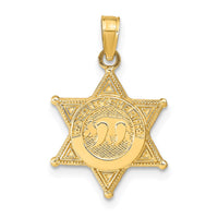 14k DEPUTY SHERIFF Badge with Bear Pendant-C3098