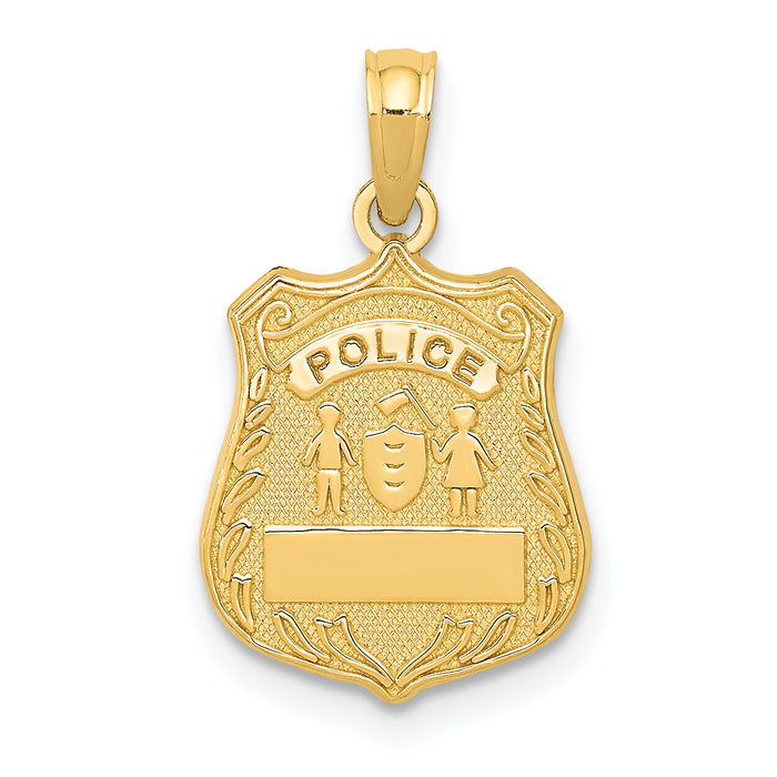 14k POLICE Badge Pendant-C3099