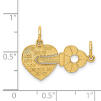 14k Heart and Key Break Apart Charm-C310