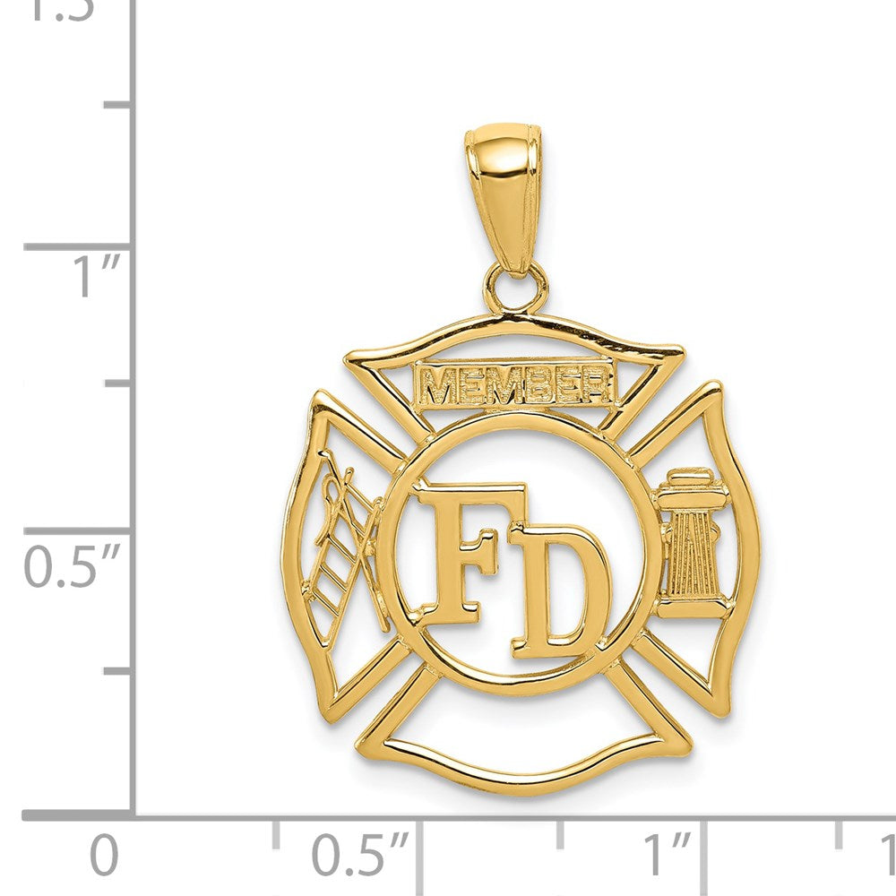 14k FD MEMBER in Shield Pendant-C3105