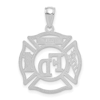 14k White Gold FD MEMBER in Shield Pendant-C3105W
