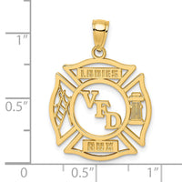 14k VFD Ladies AUX  Shield Charm-C3106