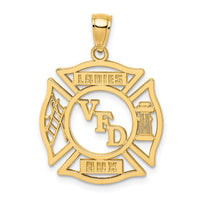 14k VFD Ladies AUX  Shield Charm-C3106