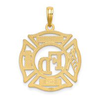 14k FD LADIES AUX in Shield Charm-C3107